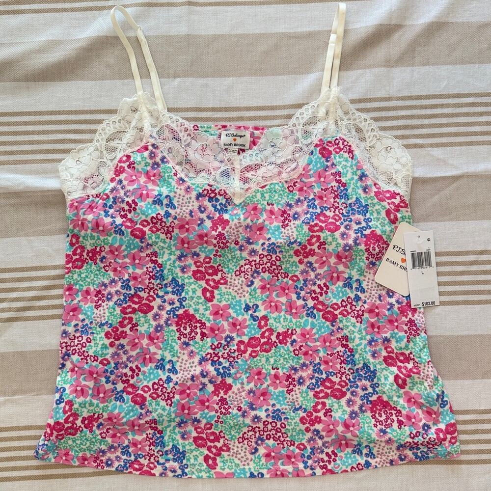 P.J. Salvage x Ramy Brook NWT | Pink Beach Floral Boutique Cami | size Large